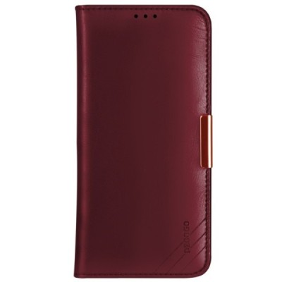 Apple iPhone 12 Pro Max „Dzgogo“ Royale ādas atvēramais bordo maciņš | Vacins.lv