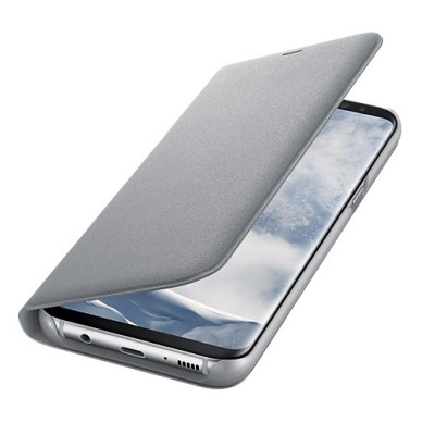 Samsung Galaxy S8+ (G955) oficiāls Led View Cover atvērams sudrabs ādas maciņš (maks) | Vacins.lv