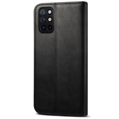 OnePlus 8T Deluxe ādas atvēramais melns maciņš (maks) | Vacins.lv