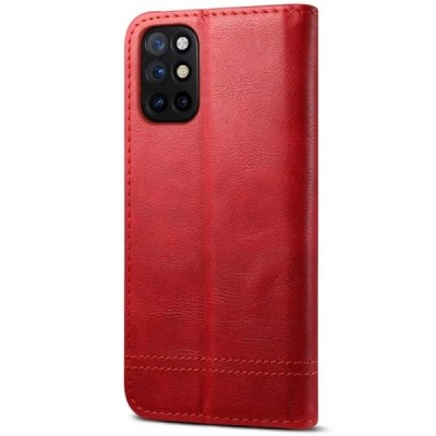 OnePlus 8T Deluxe ādas atvēramais sarkans maciņš (maks) | Vacins.lv