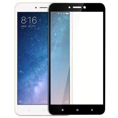 Xiaomi Mi Max 2 „Premium“ 9H Tempered Glass sustiprintos apsaugos juodas pilnai dengiantis apsauginis ekrano stiklas 0,2 mm | Pr