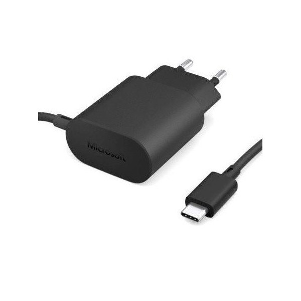 „Microsoft“ sieninis įkroviklis su laidu USB Type-C (AC-100E) - juodas