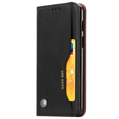 Prabangus „Comma“ odinis atverčiamas juodas OnePlus 6 (OnePlus Six) dėklas | Priedai.lt