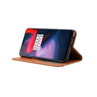 Prabangus „Comma“ odinis atverčiamas juodas OnePlus 6 (OnePlus Six) dėklas | Priedai.lt