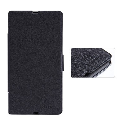 Sony Xperia Z „Nillkin“ Fresh atvēramais melns futrālis / Vacins.lv