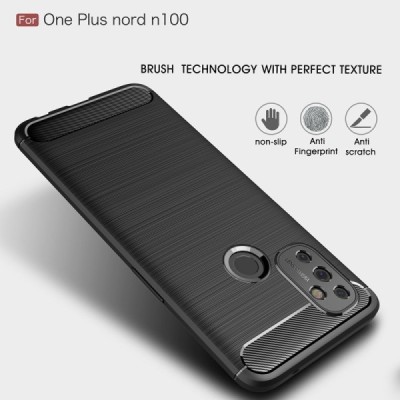OnePlus Nord N100 Carbon cieta silikona (TPU) melns apvalks | vacins.lv