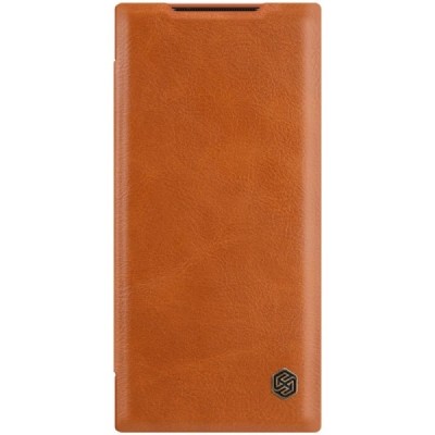 Samsung Galaxy Note 20 Ultra (N986F) greznais Nillkin Qin sērijas ādas atvērams brūns maciņš, maks | Vacins.lv