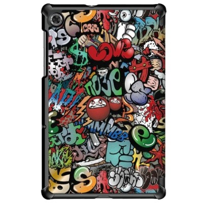 Lenovo Tab M10 10.1" HD Gen 2 (X306F, X306X) atvēramais „Street Art“ krāsains maciņš | Vacins.lv