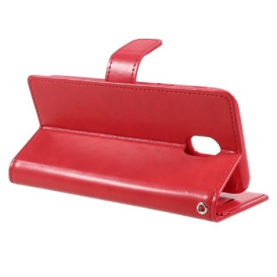 Mercury Blue Moon Samsung Galaxy J5 2017 (J530) atvērams sarkans ādas maciņš | Vacins.lv