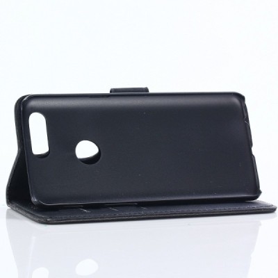 OnePlus 5T atverčiamas juodas odinis retro dėklas - piniginė / Priedai.lt