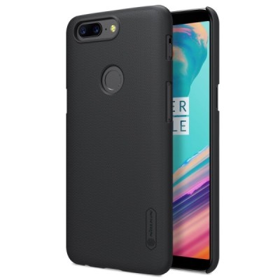 OnePlus 5T Nillkin Frosted Shield melns plastmasas apvalks | vacins.lv