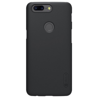 OnePlus 5T Nillkin Frosted Shield melns plastmasas apvalks | vacins.lv