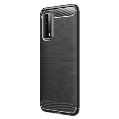 Huawei P smart 2021 (Y7a) „Carbon“ kieto silikono TPU juodas dėklas - nugarėlė | Priedai.lt
