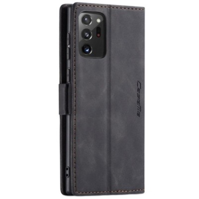 Samsung Galaxy Note 20 Ultra (N986F) CaseMe Retro solīds atvēramais ādas melns maciņš - maks | Vacins.lv