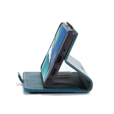 Samsung Galaxy Note 20 Ultra (N986F) CaseMe Retro solīds atvēramais ādas zaļš maciņš - maks | Vacins.lv