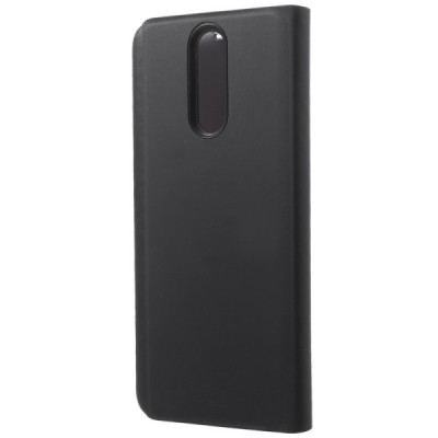 Huawei Mate 10 Lite plastmasas atvērams melns ādas maciņš | Vacins.lv