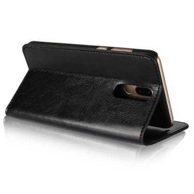 Huawei Mate 10 Lite „Split“ juodas odinis atverčiamas dėklas - knygutė | Priedai.lt