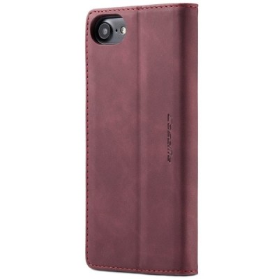 Apple iPhone SE 2020 (iPhone 7, 8) CaseMe Retro solīds atvēramais ādas bordo maciņš - maks | Vacins.lv
