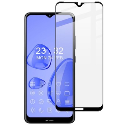 Nokia 2.4 „Imak“ 9H Tempered Glass sustiprintos apsaugos juodas pilnai dengiantis apsauginis ekrano stiklas 0,26 mm | Priedai.lt