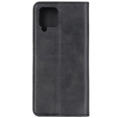 Samsung Galaxy A12 (A125F) juodas odinis atverčiamas dėklas - knygutė su magnetu | Priedai.lt