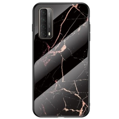 Huawei P smart 2021 „Marble“ cieta silikona (TPU) melns / zelta apvalks | vacins.lv