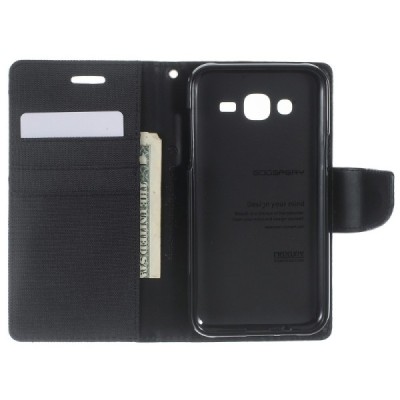 „Mercury“ Bravo Diary Samsung Galaxy J5 2015 (J500F) melns maciņš | Vacins.lv