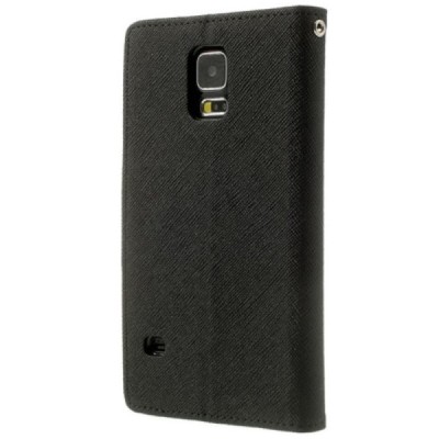 Samsung Galaxy S6 (G920) „Mercury“ Fancy atvēramais ādas melns maciņš (maks) | Vacins.lv