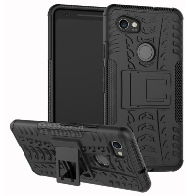 Google Pixel 2 XL „Kickstand“ pastiprinātas aizsardzības melns apvalks | Vacins.lv