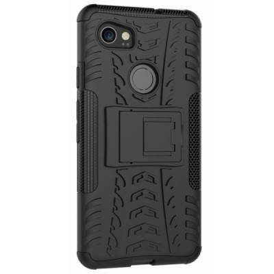 Google Pixel 2 XL „Kickstand“ pastiprinātas aizsardzības melns apvalks | Vacins.lv