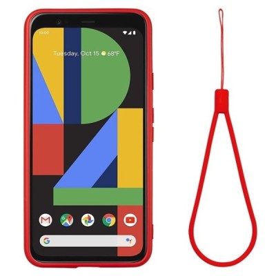 Google Pixel 4A 5G Shell kieto silikono TPU raudonas dėklas - nugarėlė | Priedai.lt