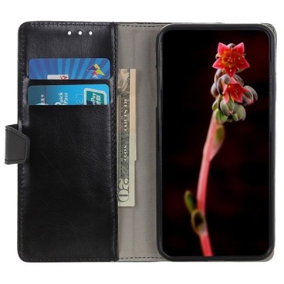 Nokia 3.4 atverčiamas juodas odinis dėklas, knygutė - piniginė | Priedai.lt