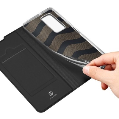 Huawei P smart 2021 „Dux Ducis“ Skin sērijas melns ādas atvērams maciņš | Vacins.lv