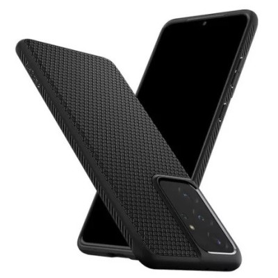 Samsung Galaxy S21 Ultra (G998B) Spigen Liquid Air melns cieta silikona apvalks | vacins.lv