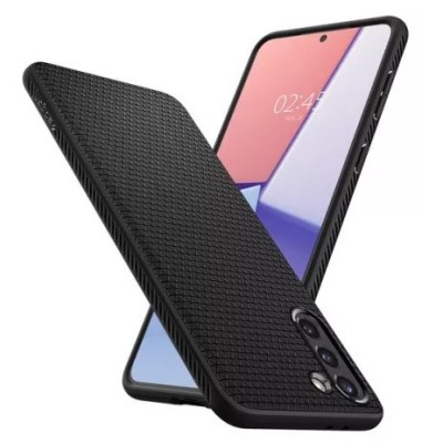 Samsung Galaxy S21+ (G996B) Spigen Liquid Air melns cieta silikona apvalks | vacins.lv