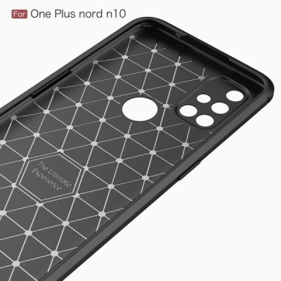 OnePlus Nord N10 5G Carbon cieta silikona (TPU) melns apvalks | vacins.lv
