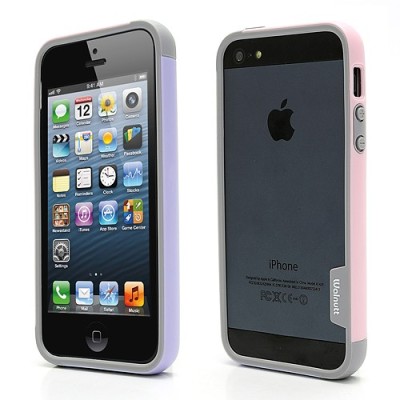 Violetinės, rožinės ir pilkos spalvų „Walnutt“ Trio kieto silikono (TPU) Apple iPhone SE (5, 5s) dėklas (rėmelis) - kraštų apvad