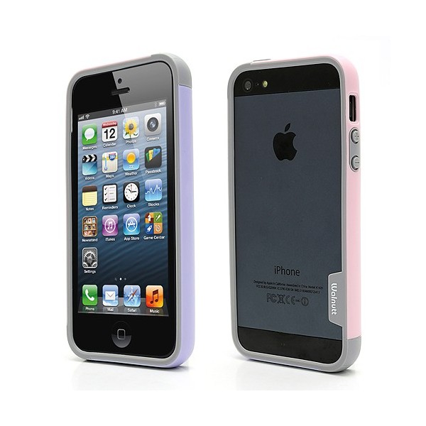 „Walnutt“ Trio rėmelis (bamperis) - rožinis / violetinis (iPhone 5 / 5S / SE 2016)