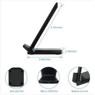 „Quick Charge“ Wireless melns bezvadu lādētājs (Qi standarts) | Vacins.lv