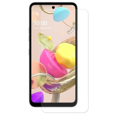 LG K42 (K52) „Calans“ 9H Tempered Glass sustiprintos apsaugos skaidrus pilnai dengiantis apsauginis ekrano stiklas 0,26 mm | Pri
