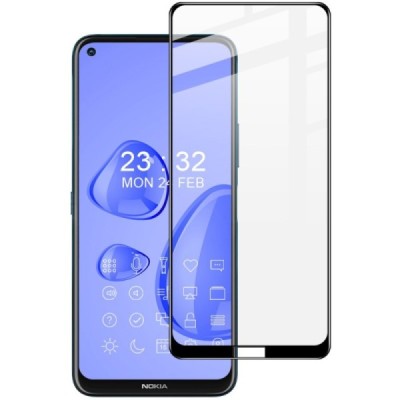 Nokia 8.3 „Imak“ 9H Tempered Glass sustiprintos apsaugos juodas pilnai dengiantis apsauginis ekrano stiklas 0,26 mm | Priedai.lt