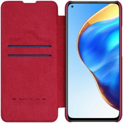 Greznais „Nillkin“ Qin sērijas ādas atvērams sarkans Xiaomi Mi 10T (Mi 10T Pro) | Vacins.lv