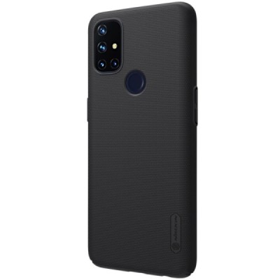 OnePlus Nord N10 5G Nillkin Frosted Shield melns apvalks | vacins.lv