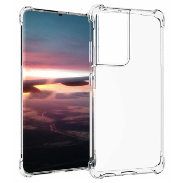 Kieto silikono (TPU) dėklas - skaidrus (Galaxy S21 Ultra)