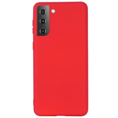 Samsung Galaxy S21 (G991B) „Shell“ cieta silikona (TPU) sarkans apvalks | vacins.lv