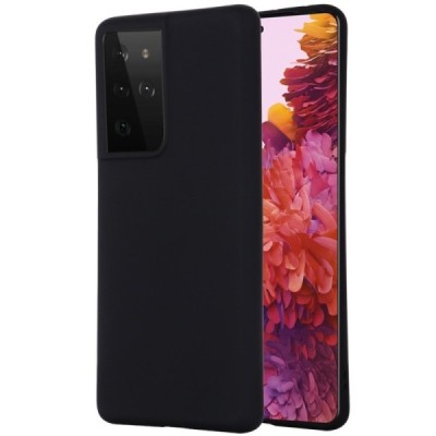 Samsung Galaxy S21 Ultra (G998B) „Shell“ cieta silikona (TPU) melns apvalks | vacins.lv