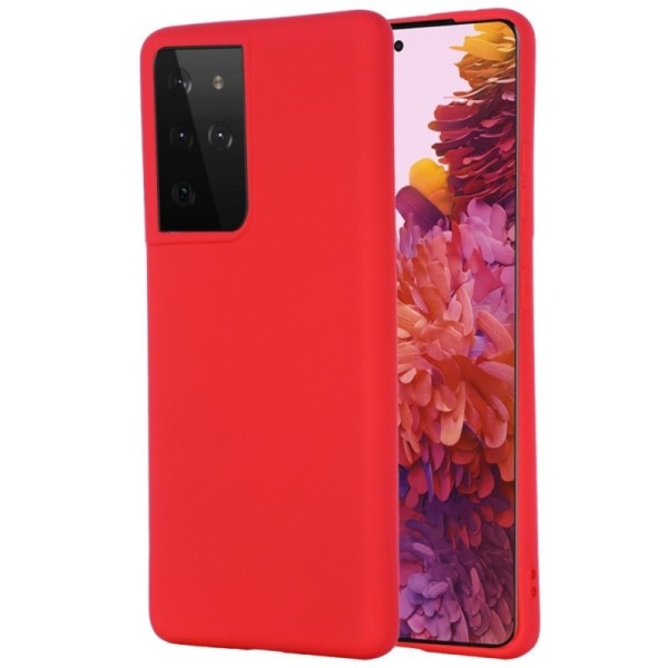 „Shell“ cieta silikona (TPU) apvalks - sarkans (Galaxy S21 Ultra)