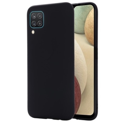 Samsung Galaxy A12 (A125F) „Shell“ cieta silikona (TPU) melns apvalks | vacins.lv