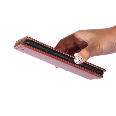 Samsung Galaxy S21 Ultra (G998B) Solīds brūns ādas atvērams maciņš | Vacins.lv