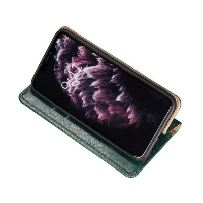 Samsung Galaxy S21+ (G996B) Solīds zaļš ādas atvērams maciņš | Vacins.lv