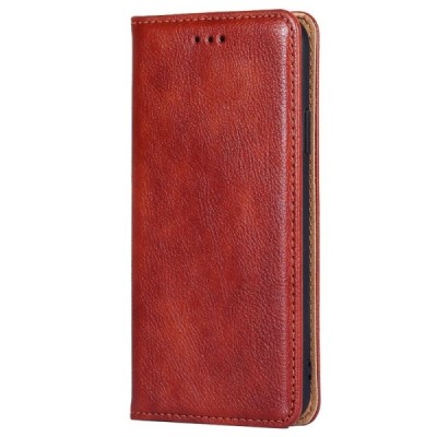 Samsung Galaxy S21+ (G996B) Solīds brūns ādas atvērams maciņš | Vacins.lv